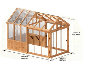 Serra Moderna Ecologica con Telaio in Cedro e Ventilazione sul Tetto per Giardinaggio all'Aperto - Product Image 4