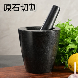 Stone Mortar And Pestle Set Manual Garlic Crusher For Kitchen Herb Spice Grinding Durable Natural Stone Material - Product Image 2
