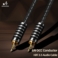 Cable de Audio AUX de 3.5mm Macho a Macho para Teléfono, Computadora, Hifi, 6N OCC, Amplificador, Reproductor de DVD, Altavoz, Auriculares