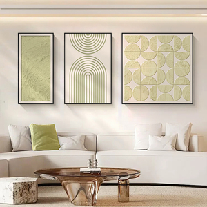 ภาพวาดตกแต่งห้องนั่งเล่นผนังโซฟาเรียบง่ายทันสมัยภาพวาดฝาผนังสามชั้นแขวนประดับผนังพอร์ซเลนคริสตัล - Product Image 2