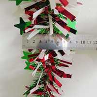 Guirlandes de Noël en étoiles et rubans en plastique dense, décorations murales pour fêtes, mariages et événements festifs, vente en gros