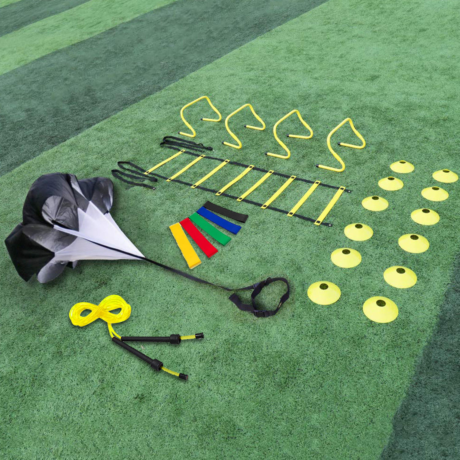 Custom Speed Soccer Football Agility Ladder agility equipment Training Set Cones Hurdles Parachute