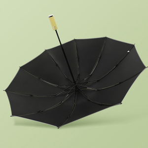 Paraguas Plegable de Tres Secciones con Apertura Automática, 10 Varillas de Nailon, Protección Solar y Contra la Lluvia, Diseño Minimalista, para Viajes - Product Image 1