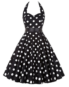 <span class=keywords><strong>Robe</strong></span> d'été décontractée Femme Polka Dot Retro Swing Gown <span class=keywords><strong>Pin</strong></span> <span class=keywords><strong>up</strong></span> <span class=keywords><strong>Robe</strong></span> Vintage 60s 50s Rockabilly Sundress - Product Image 5