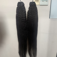 Lot de Cheveux Humains Brésiliens Vierges Non Traités Grade 12 15A, Texture Kinky Yaki Lisse, pour Tissage