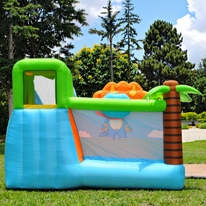 Piccolo leone dinosauro castello gonfiabile per i bambini che saltano casa che rimbalza con scivolo e cuscino d'aria divertente palla Pit - Product Image 1