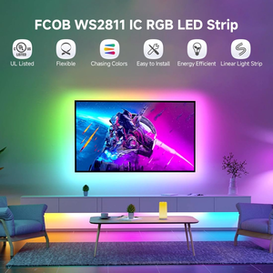 Striscia <span class=keywords><strong>LED</strong></span> Digitale Flessibile BTF-Lighting FCOB SPI RGB IC, 720 <span class=keywords><strong>LED</strong></span> Indirizzabili WS2811, PCB Nero, Effetto Colore Sogno - Product Image 6