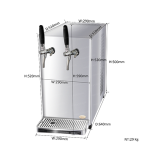 <span class=keywords><strong>Machine</strong></span> <span class=keywords><strong>à</strong></span> <span class=keywords><strong>bière</strong></span> de bureau en acier inoxydable de qualité commerciale avec système de refroidissement par tube de glace, parfaite pour les bars/fêtes/événements - Product Image 4