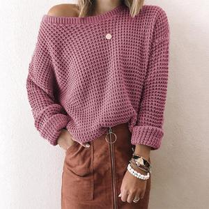 <span class=keywords><strong>Prix</strong></span> d'usine en gros Pulls décontractés en tricot pour femmes grandes tailles à manches longues, à motif floral marron ouvert, pour l'automne - Product Image 6