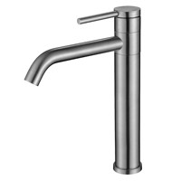 Robinet de lavabo moderne à poignée unique et à trou unique, à montage sur comptoir, avec cartouche céramique - Robinet de salle de bain en acier inoxydable SUS304