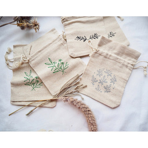 Natural Linen Jewelry Gift <b>Bags</b> Custom Logo Dust Sack <b>Makeup</b> Packaging Pouches 7x9cm and 17x24cm Sizes Pack 50 Free Shipping - Product Image 2