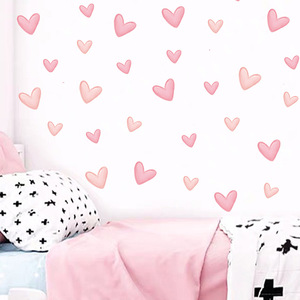 Adesivi <span class=keywords><strong>da</strong></span> <span class=keywords><strong>parete</strong></span> con cuore rosa, Design moderno, decorazione murale in plastica <span class=keywords><strong>per</strong></span> camera <span class=keywords><strong>da</strong></span> letto, - Product Image 4