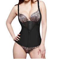 Faja pour femme avec fermeture éclair, gilet amincissant à bretelles réglables, 4 baleines en acier, pour la récupération post-partum, contrôle du ventre, gaine sculptante