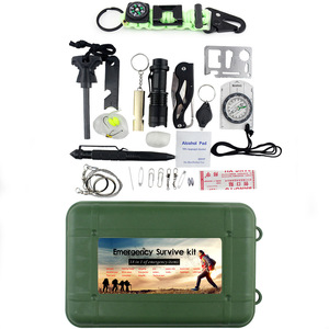 <span class=keywords><strong>GANYU</strong></span> Kit de Supervivencia de Bolsillo 18 en 1, Equipo de Emergencia para Campismo, Senderismo, SOS, Multiherramientas, Negro, No Impermeable - Product Image 2