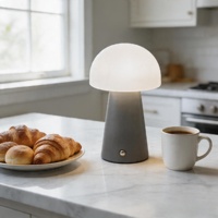 Lampe de table LED moderne minimaliste en forme de champignon avec commande tactile, rechargeable sans fil, pour la décoration de la maison, de la chambre à coucher et du café