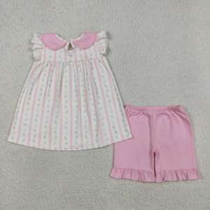 Ensemble 2 pièces tunique et short à imprimé floral tulipe pour filles, style décontracté, vente en gros, vêtements mignons pour bébés filles - Product Image 2