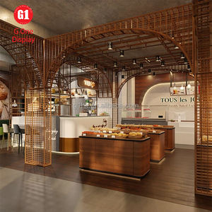 Conception d'intérieur personnalisée pour café, décoration moderne de boulangerie, comptoir de présentation alimentaire en surface solide pour restaurant - Product Image 2