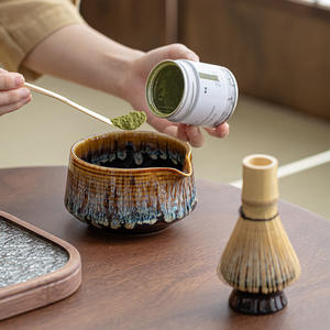 Juego de té <span class=keywords><strong>Matcha</strong></span> japonés batidor de bambú cepillo de té cuenco de cerámica composición chino tradicional hecho a mano herramientas de té regalos de vacaciones - Product Image 3