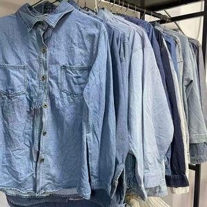 Camisas de mezclilla usadas a precio económico, venta al por mayor, camisas casuales de manga larga <span class=keywords><strong>para</strong></span> hombres y mujeres <span class=keywords><strong>en</strong></span> el mercado africano, <span class=keywords><strong>ropa</strong></span> usada. - Product Image 4