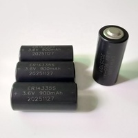 Baterai Lisocl2 Suhu Tinggi ER14335 Ukuran 2/3AA 900mAh 3.6v Baterai Lithium untuk Meteran Air Gas