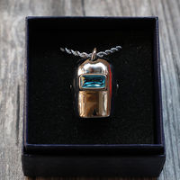 Drop Ship Casque de Soudage Charm Masque Design Acier Inoxydable Soudeur Capuche Pendentif Collier