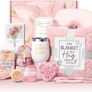 Ensemble cadeau personnalisé en peluche rose et violette pour spa, mariage, Saint-Valentin, anniversaire, pour femmes, cadeau d'entreprise - Product Image 1