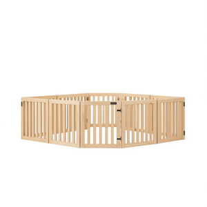 Juego de 12 Paneles Plegables para Perros, Corral para Mascotas de Madera de Álamo, Diseño Cuadrado Moderno para Interiores, Cierre con Botones a Presión - Product Image 1