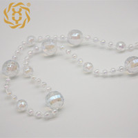 Guirlande de perles artificielles irisées ABS, perles de 12 mm, 8 mm, 4 mm, chaîne décorative en fil de pêche, style européen et américain