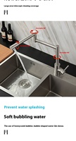 Robinet de cuisine moderne en acier inoxydable 304, rotatif à 360 degrés, pliable et allongé, bassin à légumes, eau chaude et froide