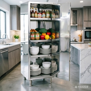 <span class=keywords><strong>Armoire</strong></span> de rangement alimentaire à une seule porte, <span class=keywords><strong>armoire</strong></span> à bols, assiettes et plats, <span class=keywords><strong>armoire</strong></span> multifonctionnelle en acier inoxydable pour la cuisine - Product Image 4