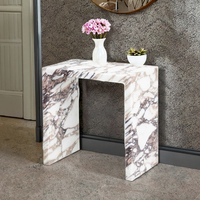 Table console en pierre Elite pour chambre à coucher italienne Calcatta Viola avec dessus en marbre