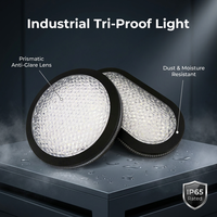 Plafonnier LED rond étanche 6000K lumière du jour, base en ABS, lampe de surface étanche en plastique pour salle de bain