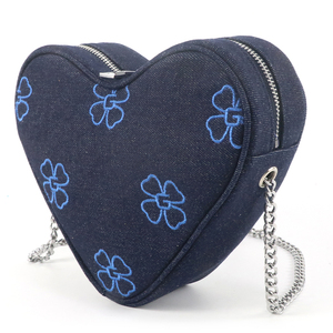 Sac bandoulière rétro en jean pour femme, grande capacité, style coréen, avec fermeture éclair et bandoulière, motif cœur mignon - Product Image 3