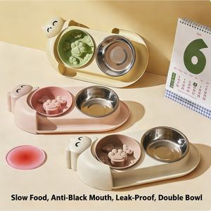 विकास चरणों के निर्माण के लिए विनिमेय सम्मिलन के साथ कुत्तों और बिल्लियों के लिए बहु सामग्री धीमी फीडर कटोरे - Product Image 2