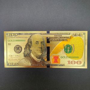 Billete <span class=keywords><strong>de</strong></span> Dólar Estadounidense Personalizado <span class=keywords><strong>de</strong></span> <span class=keywords><strong>100</strong></span> Dólares, Impresión Colorida con Lámina Dorada, Billete <span class=keywords><strong>de</strong></span> Plástico para Bodas y Cumpleaños, Duradero, Nuevo - Product Image 1