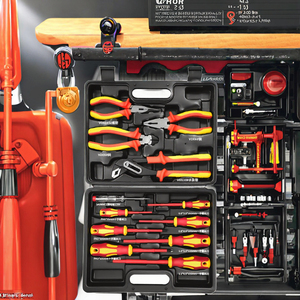 Đa Chức Năng Tự Động Sửa Chữa VDE Cách Điện Hộp Công Cụ 12 Pcs Đầy Đủ Thiết Lập Carbon Thép Tuốc Nơ Vít Và Dụng Cụ Cầm Tay Cho Sửa Chữa Xe - Product Image 2