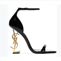 Vendite dirette della fabbrica della lettera di modo delle donne del tallone di scarpe una parola sandali open toe grande formato rosso sexy tacchi alti