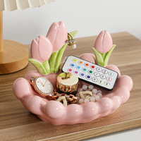 Boîte de rangement pour clés en céramique de luxe moderne, plateau de bureau pour bijoux, cosmétiques et articles divers