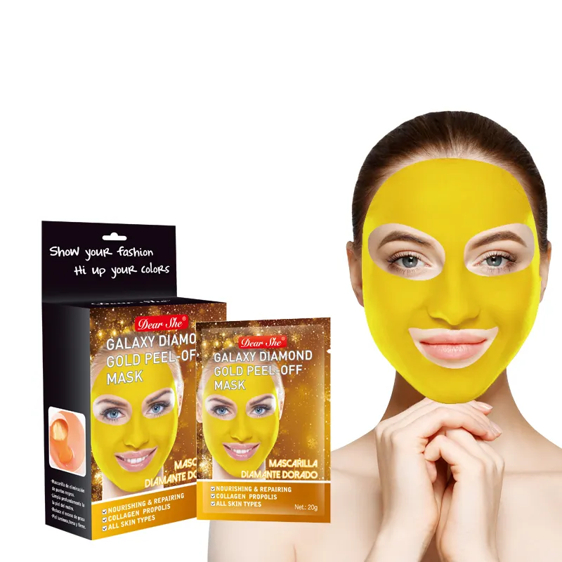 Wholesale Private Brand Galaxy Diamond Gold Collagen Peel Off Facial Mask Nourishing Repairing Blackheads Remove Add Your Logo