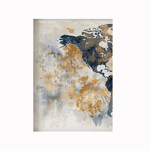 Ensemble d'art imprimé carte du monde HAOWAI 3 pièces - Affiche imprimable vintage, cadeau, art mural tendance pour impression et encadrement - Product Image 3