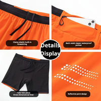 MAYYOUNG Short de course à séchage rapide pour hommes européens et américains Double couche de nylon doublé Pantalon de sport de plein air pour marathon d'été