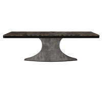 Ensemble de table à manger de luxe en métal avec design en marbre rond pour 12 personnes