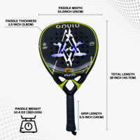 Meilleure vente personnalisée marque professionnelle 24K fibre de carbone Padel raquette de tennis exosquelette pagaie Eva Grip fibre de verre Portable
