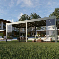 Gazebo motorisé en aluminium robuste avec structure résistante au vent et à la pression pour balcon et cour de conteneurs maritimes