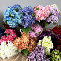 45 buah bunga Hydrangea kupu-kupu cantik 5 kepala, bunga buatan untuk dekorasi pernikahan, aula, rumah, dan dinding bunga
