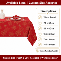 Nappe Jacquard Métallique Imperméable Dorée Scintillante à Motifs Floraux, Rectangulaire, Taille Personnalisée pour Fêtes, Événements et Maison - Vente en Gros