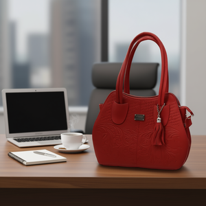 Sac à main en cuir de vachette rouge Fana Cleopatra, fermeture à rabat classique, style professionnel pour femmes, sac souple de luxe - Product Image 2