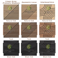 Panneau acoustique en fibre de polyester rainurée en placage de bois, design 3D pour salon, utilisation extérieure - Haute efficacité acoustique