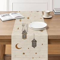 Décoration de l'Aïd Ramadan Pafu, décoration islamique pour la maison, fournitures de fête pour la table, lanterne en forme de croissant de lune, chemin de table