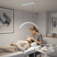 Lampe de salon LED demi-lune de 28 pouces à fixation au plafond, hauteur réglable, intensité variable, pour extensions de cils
